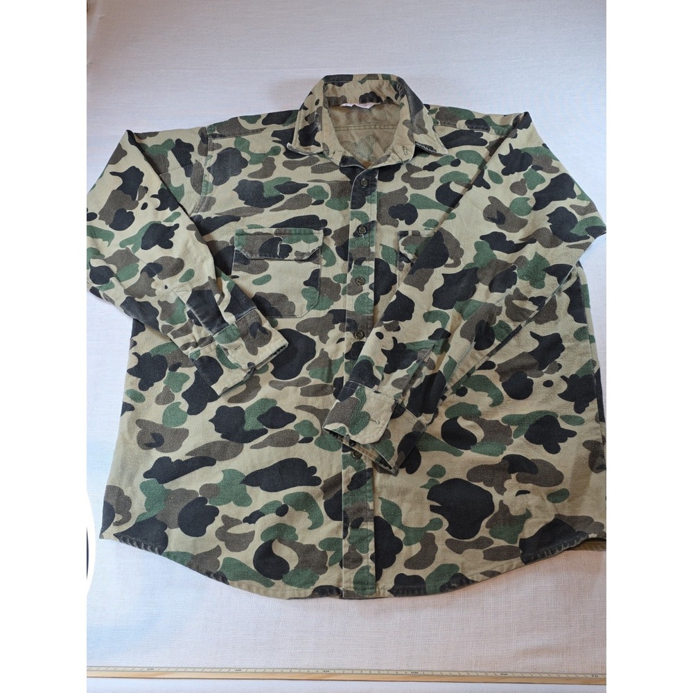Vintage Frostproof Adult XL Camo Plaid Flannel Shirt Long Sleeve